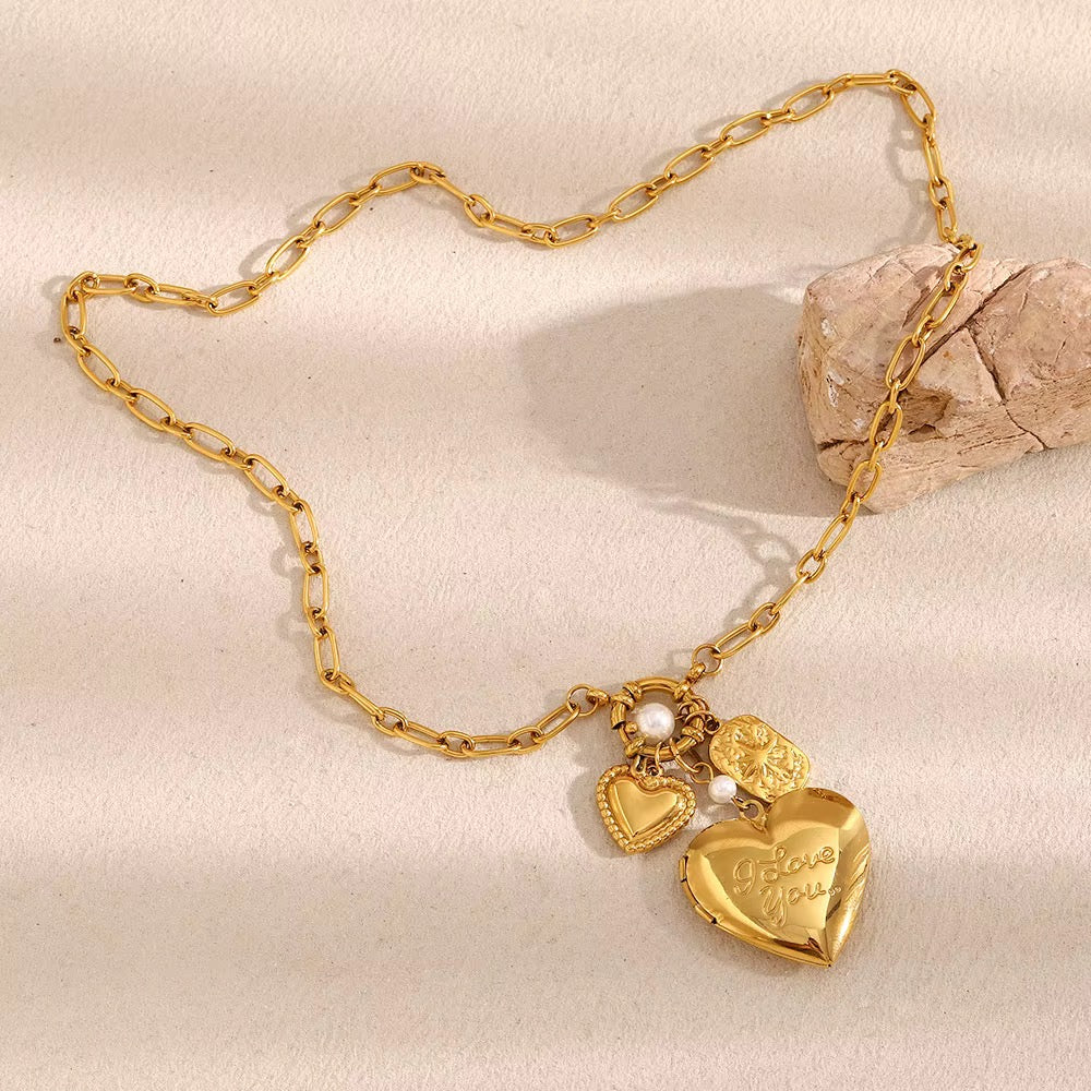 Melted heart necklace