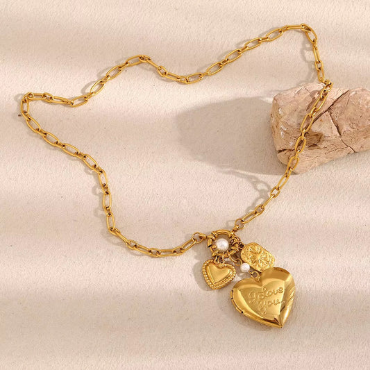 Melted heart necklace