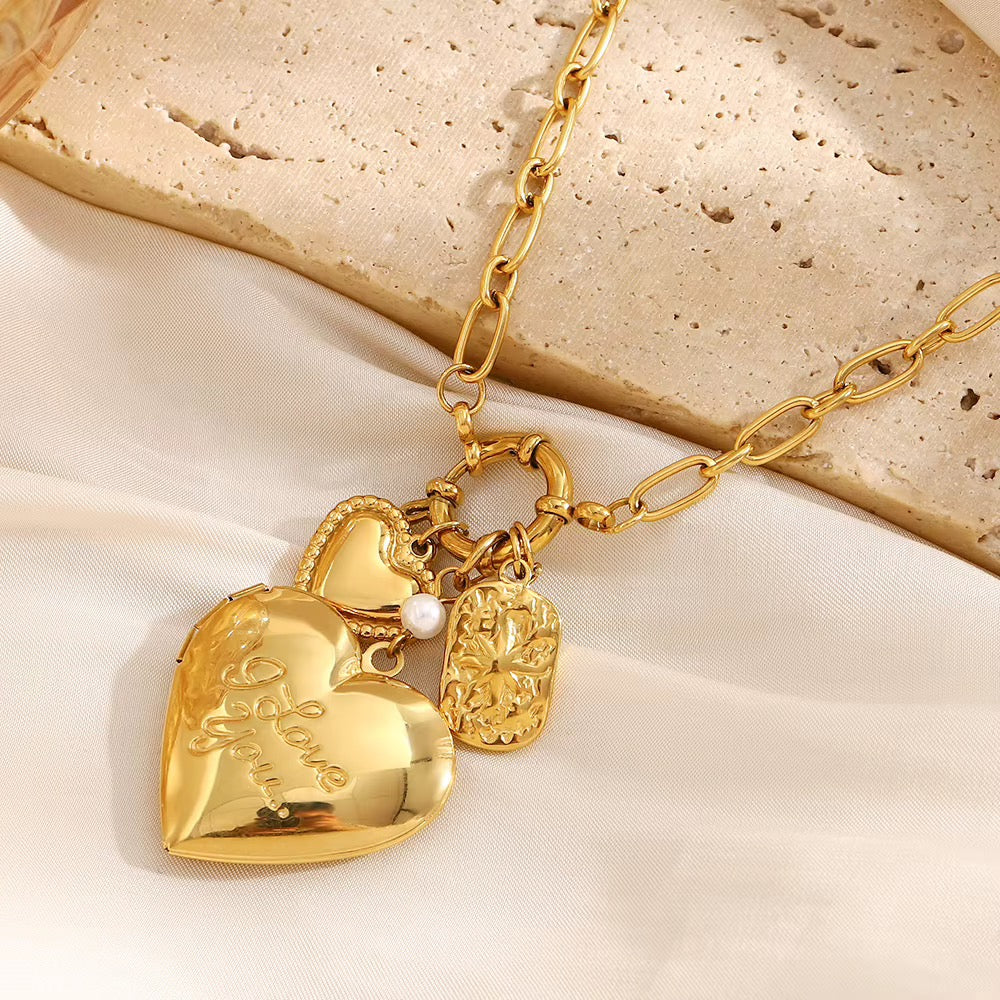 Melted heart necklace