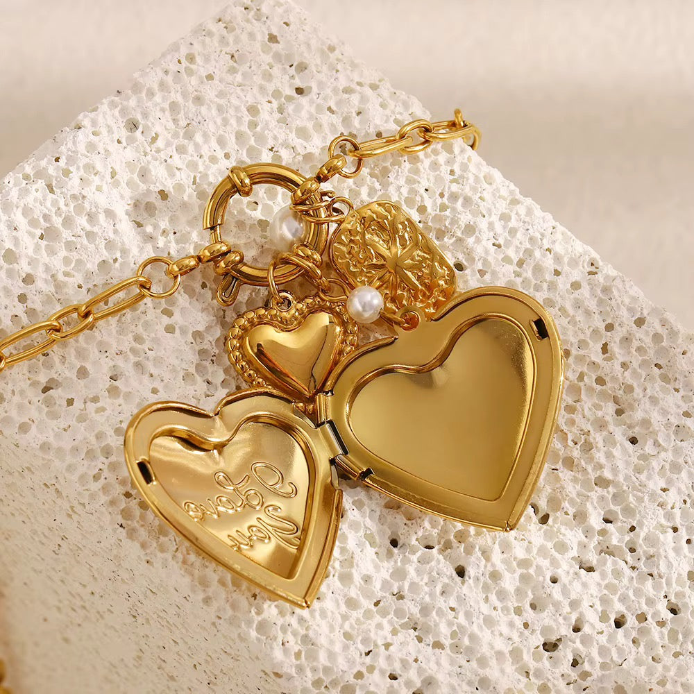 Melted heart necklace